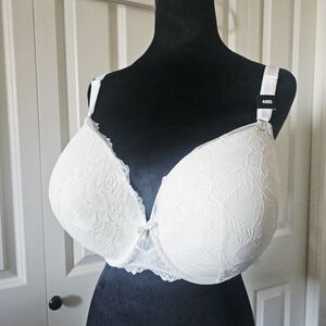 Torrid Lace T-Shirt Bra Cream 360 Back Smoothing Underwire Padded sz 44DD NWT